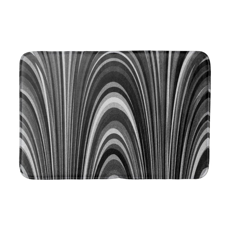 Black and White Modern Bath Mat Zazzle