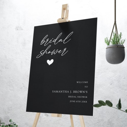 Black and White Modern Bridal Shower Welcome Sign
