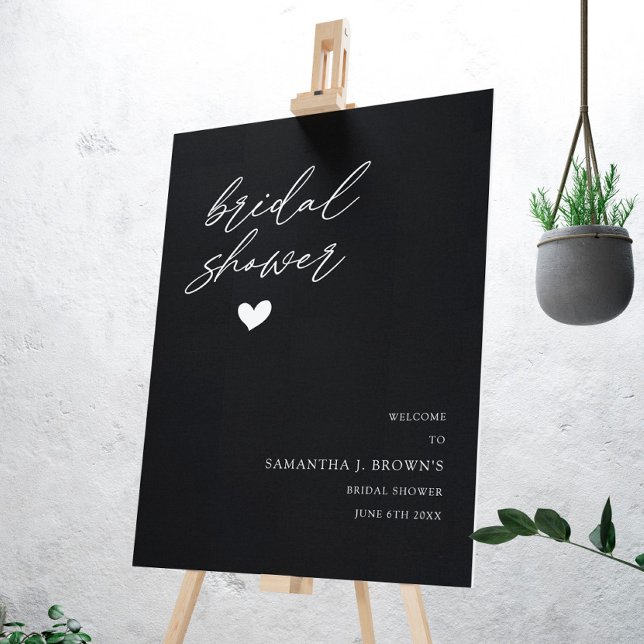 Black and White Modern Bridal Shower Welcome Sign (Creator Uploaded)