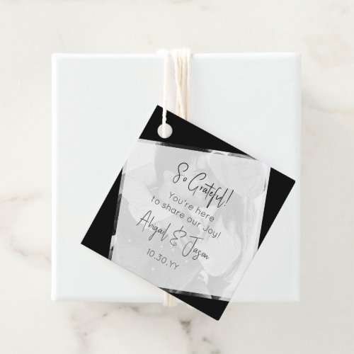 Black and White Modern Casual Wedding Favor Tags