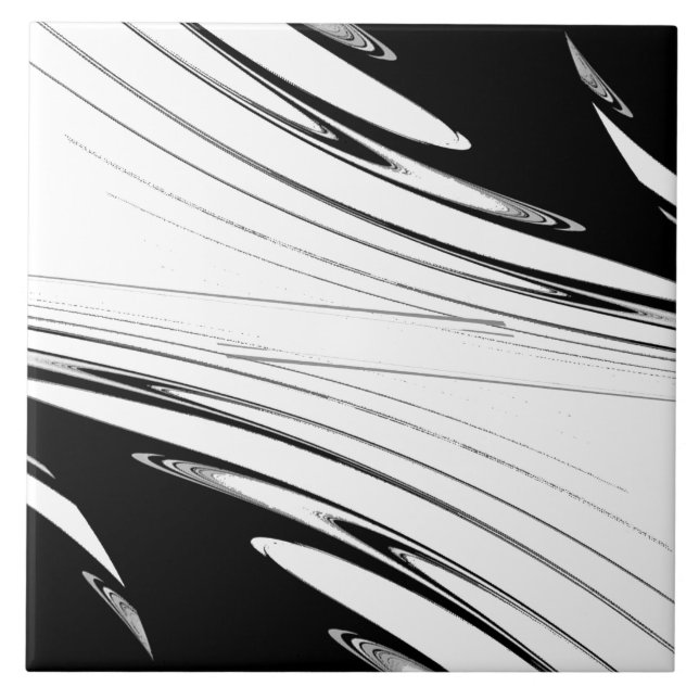 Black and White Modern Ceramic Tile (Front)