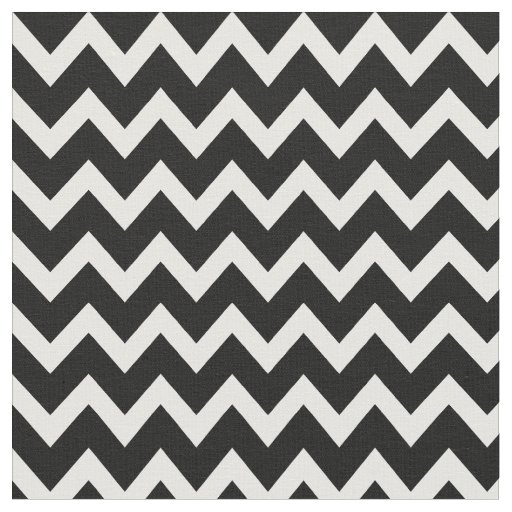 Black and White Modern Chevron Fabric