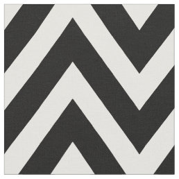 Black and White Modern Chevron Large Scale Fabric