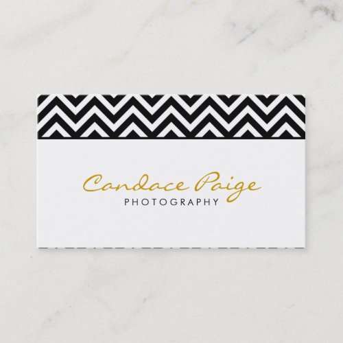 Black and White Modern Chevron Stripes Business Card