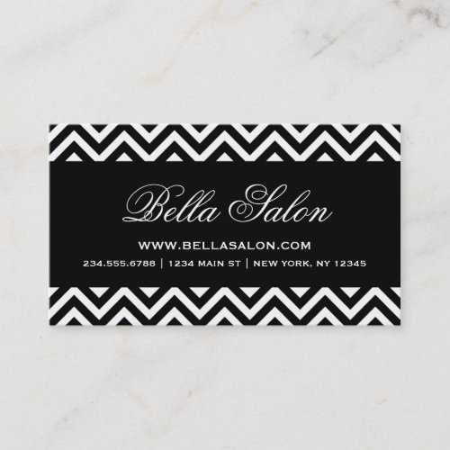 Black &amp; White Modern Chevron Stripes Business Card Template