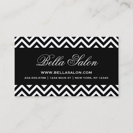 Customizable Black &amp; White Modern Chevron Stripes Business Card Template