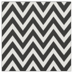 Black and White Modern Chevron Stripes Fabric