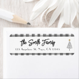 Black And White Modern Christmas Customizable Label