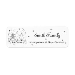 Black And White Modern Christmas Customizable Label