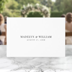 Black and White Modern Classic Wedding Guest Book