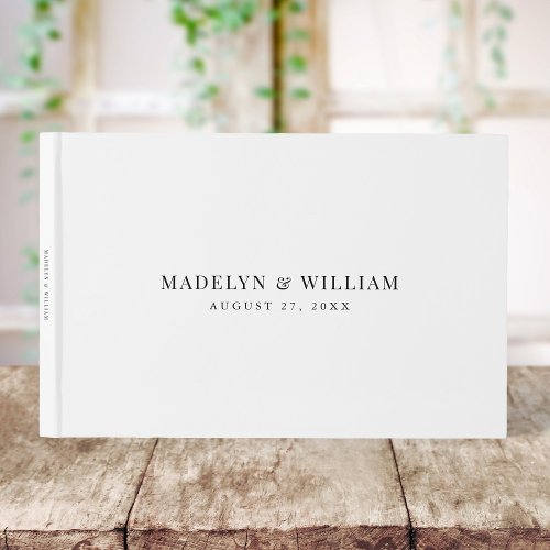 Black and White Modern Classic Wedding Guest Book