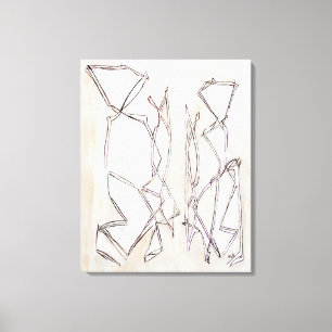 Black and White Modern Contempary Abstract Couple  Canvas Print