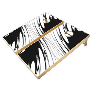 Black and White Modern Cornhole Set