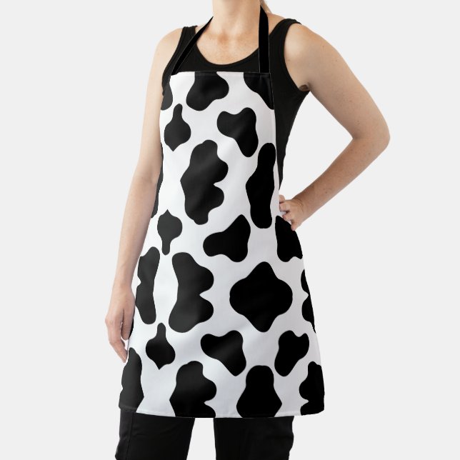 Black and white modern cowhide design  apron (Insitu)