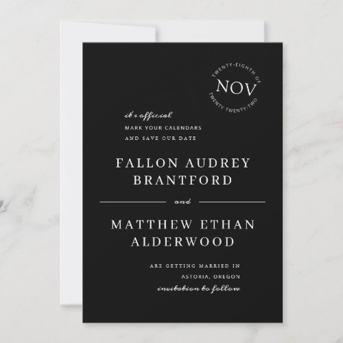 Black and White Modern Date Seal Save the Date