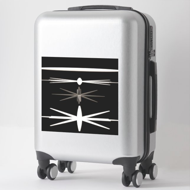 BLACK AND WHITE MODERN DESIGN STICKER (Suitcase)