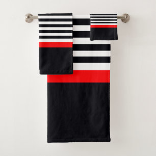 Black and White Modern Designed Bath Towel Set