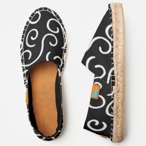 Black and White Modern Doodle Pattern Espadrilles