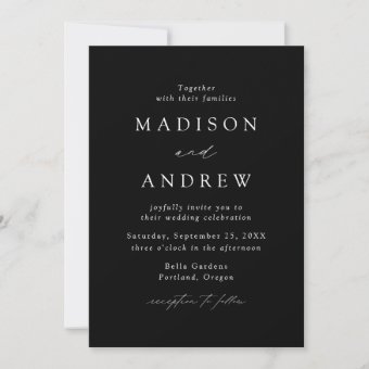 Black and White Modern Elegance Photo Wedding Invitation | Zazzle
