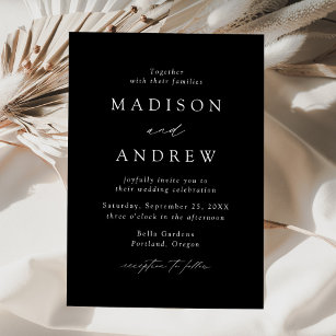 Black and White Modern Elegance Wedding Invitation