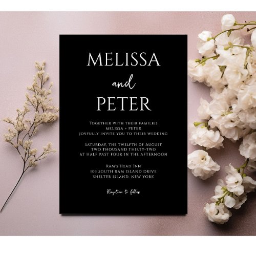 Black and White Modern Elegance Wedding Invitation