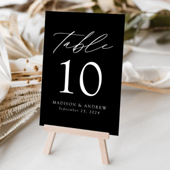 Black And White Modern Elegance Wedding Table Number by latebloom at Zazzle