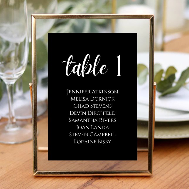 Black and White Modern Elegance Wedding Table Number (Black and white table number adds modern elegance and style to your wedding tables.)
