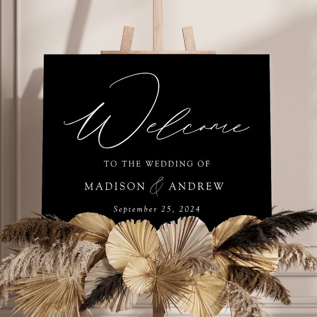 Black and White Modern Elegance Wedding Welcome Foam Board (Creator Uploaded)