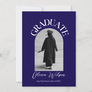 Black and White Modern Elegant chic Graduation Invitation