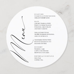 Black and White Modern Elegant Menu