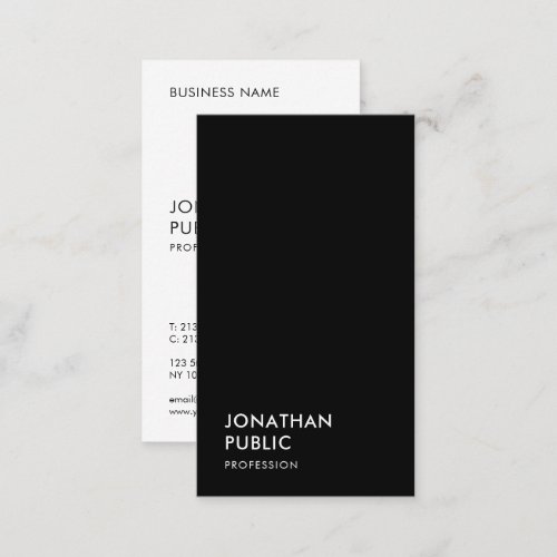 Black And White Modern Elegant Simple Template Business Card