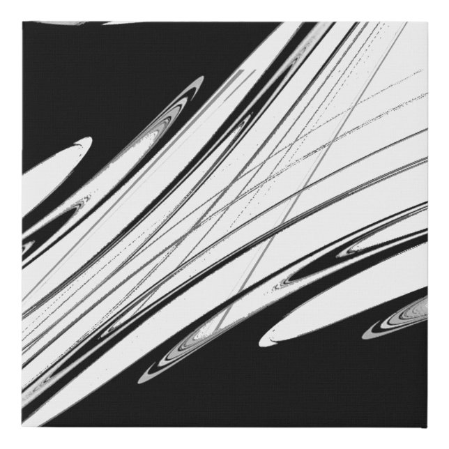 Black and White Modern Faux Canvas Print (Front)