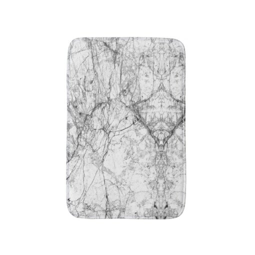 Black and White Modern Faux Marble Pattern Bath Mat Zazzle