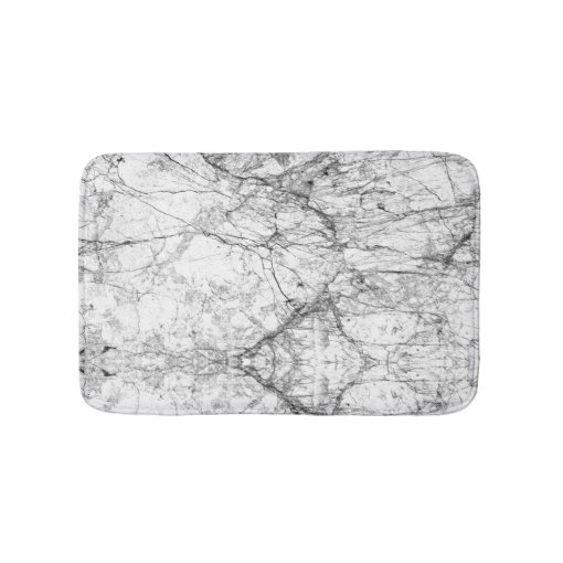 Black and White Modern Faux Marble Pattern Bath Mat Zazzle