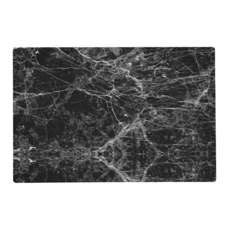 Black And White Modern Faux Marble Pattern Placemat