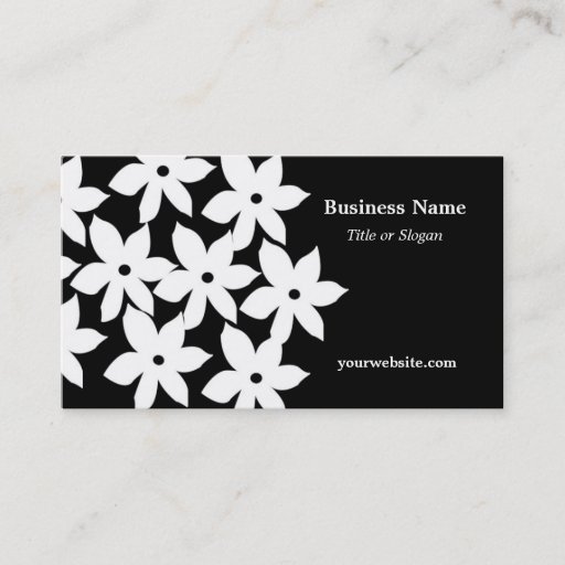 Customizable Black and White Modern Floral Business Card Template