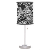 Black and White Modern Floral Paisley Pattern Table Lamp (Left)