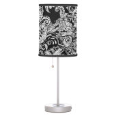 Black and White Modern Floral Paisley Pattern Table Lamp (Right)