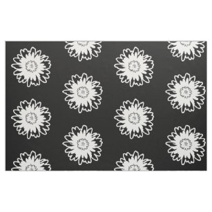 Black And White Floral Fabric | Zazzle