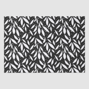 Black and White Modern Foliage Tissue Paper