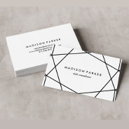 Black And White Modern Geometric Business Card at Zazzle