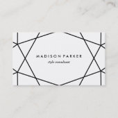 Black and White Modern Geometric Business Card (Front)