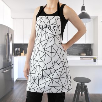 Black and White Modern Geometric Personalized