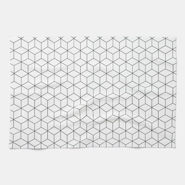 Black And White Modern Geometric Towel (Horizontal)