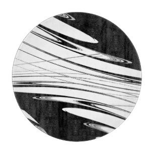 Black and White Modern Glass Cutting Board