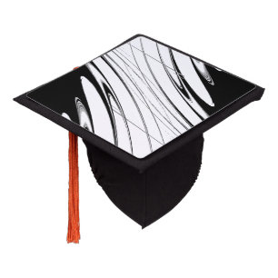 Black and White Modern Graduation Cap Topper