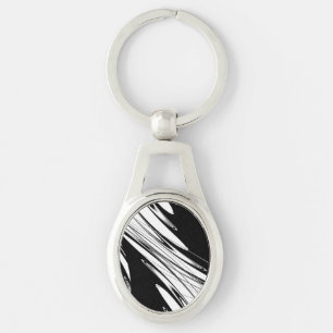 Black and White Modern Keychain