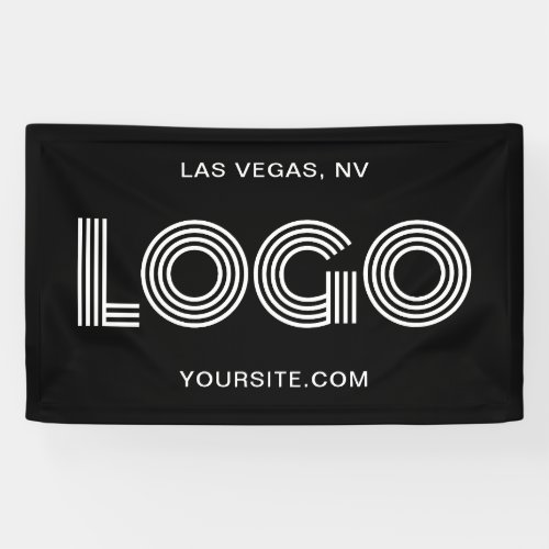 Black and White Modern Large Rectangular Logo Banner
