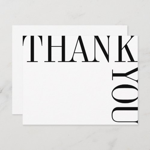 Black and White Modern Large Text Thank You Note