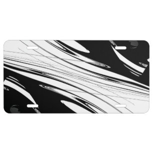Black and White Modern License Plate